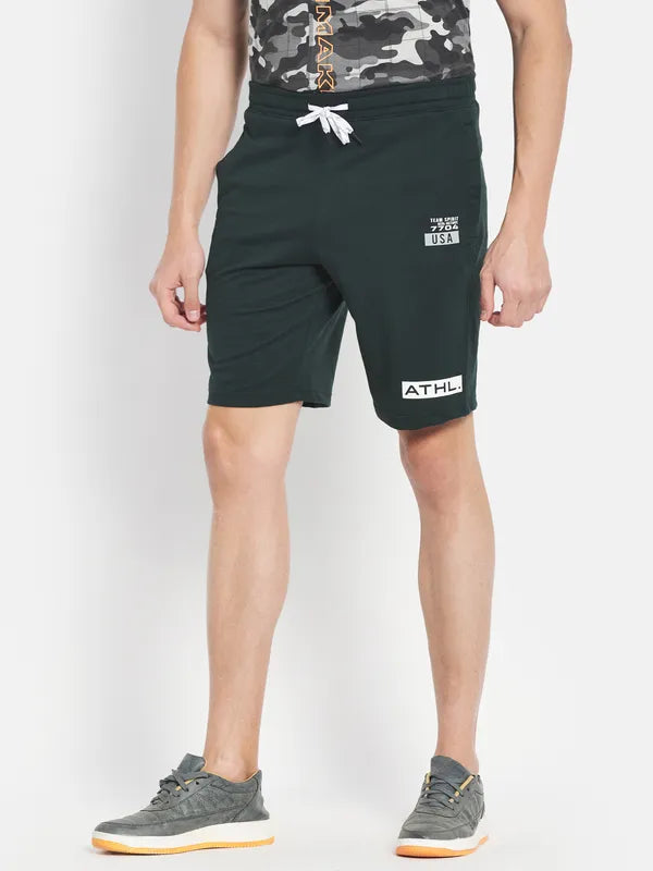 Men Mountain Green Shorts