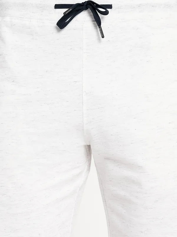 Men White Melange Short