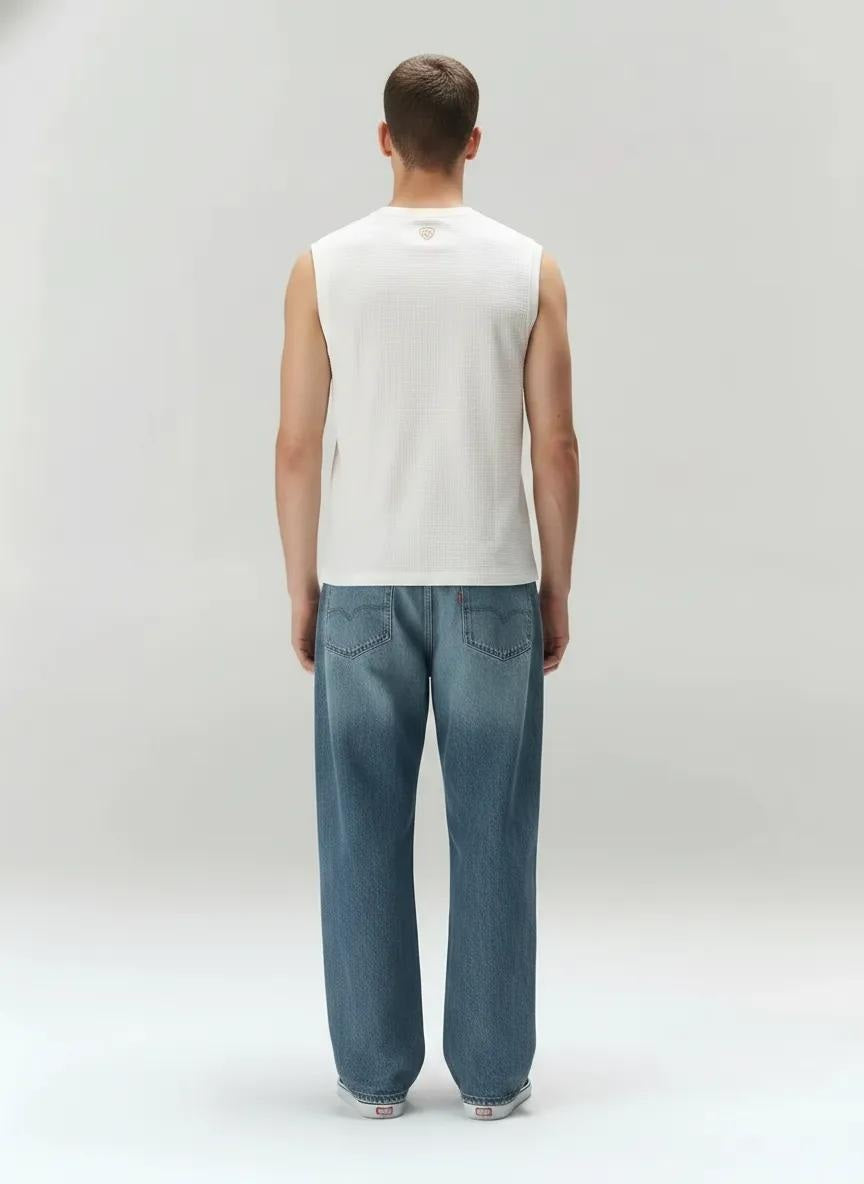 Men Off White Solid Round Neck T-shirt