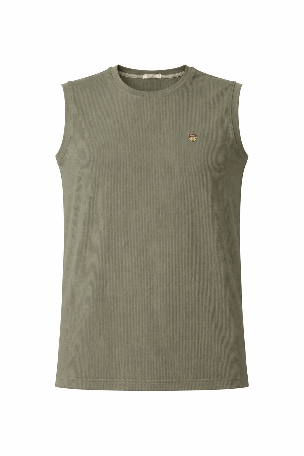 Men Olive Solid Round Neck T-shirt