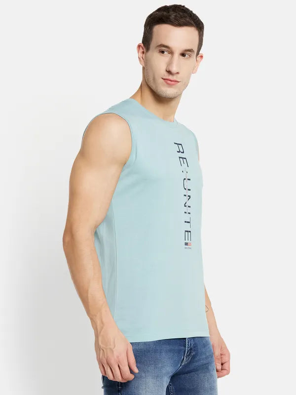 Men Light Teal T-Shirt