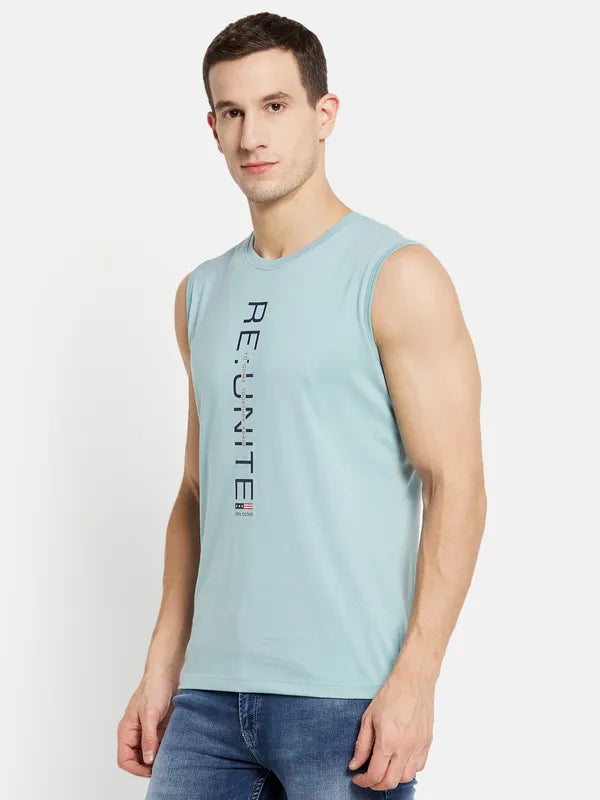 Men Light Teal T-Shirt