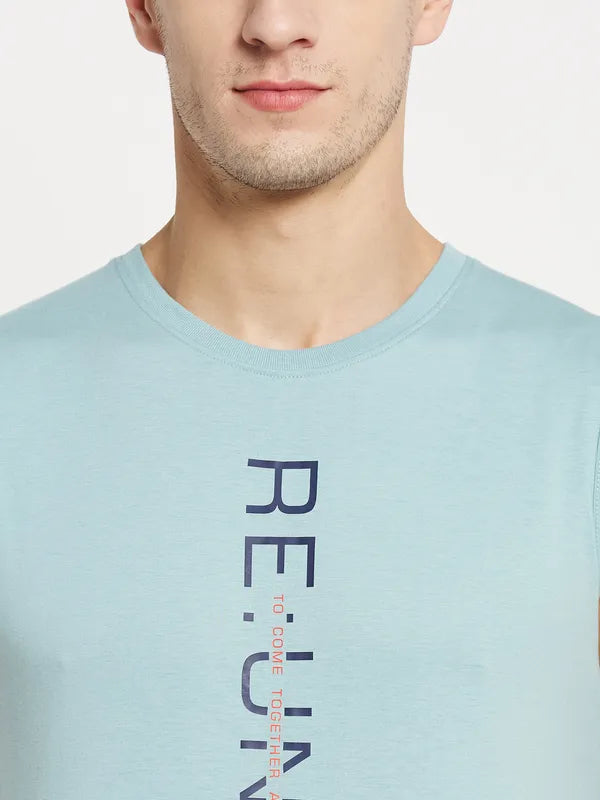 Men Light Teal T-Shirt