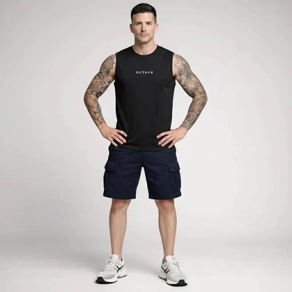 Men Black Brand Logo Printed T-shirt