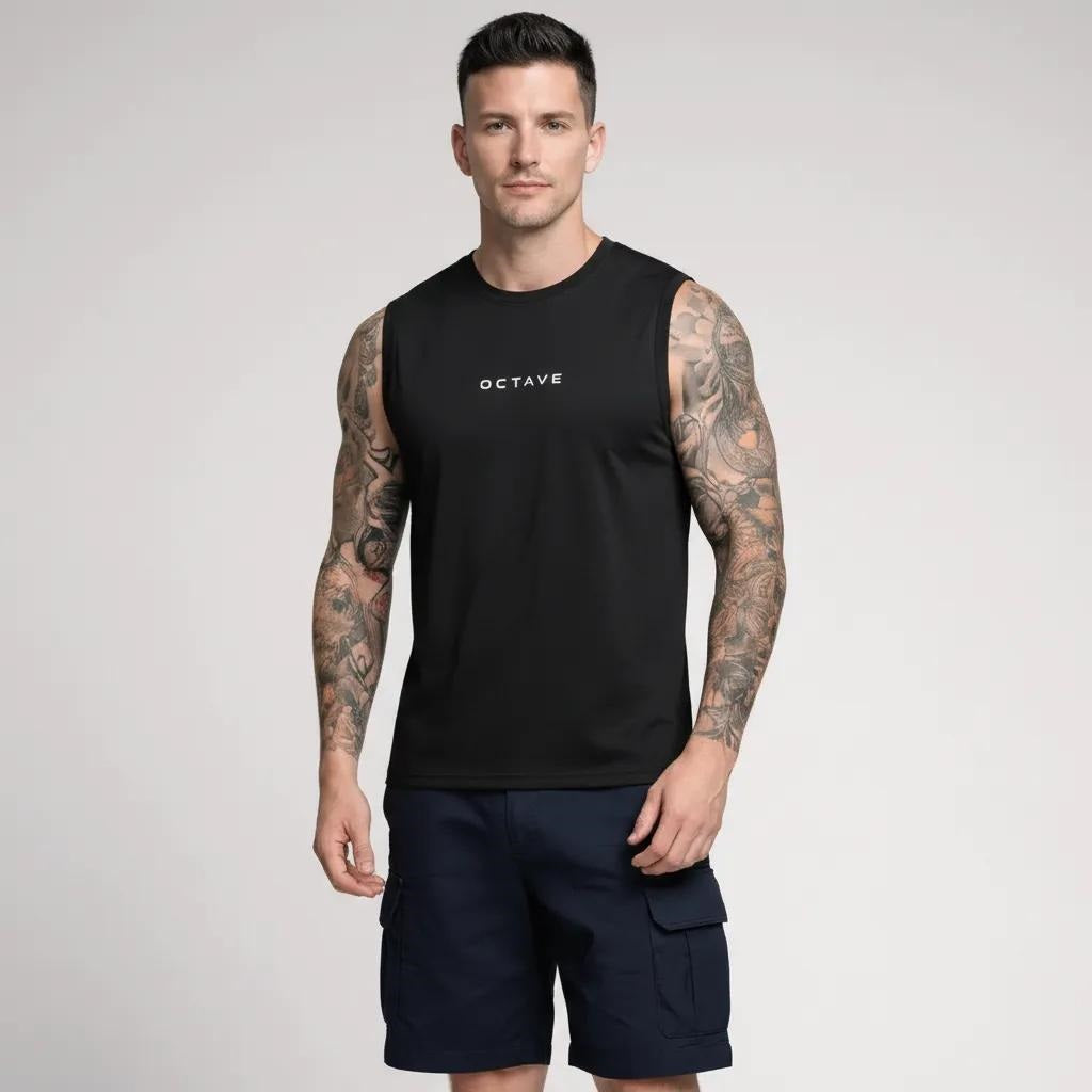 Men Black Brand Logo Printed T-shirt