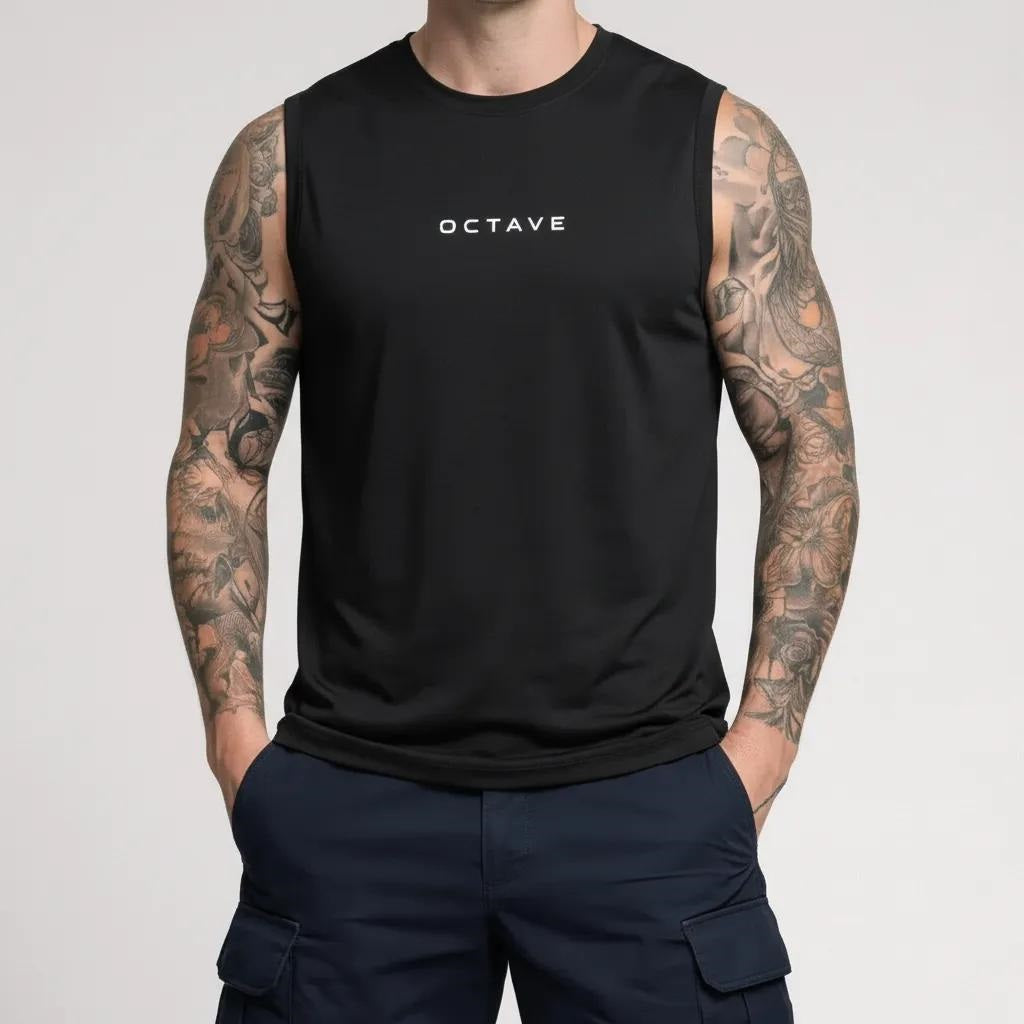 Men Black Brand Logo Printed T-shirt