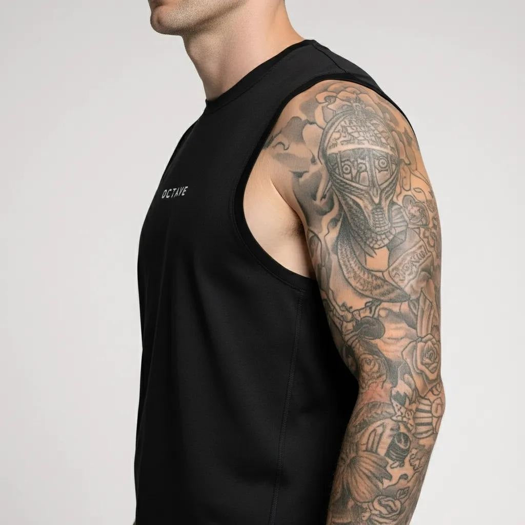Men Black Brand Logo Printed T-shirt