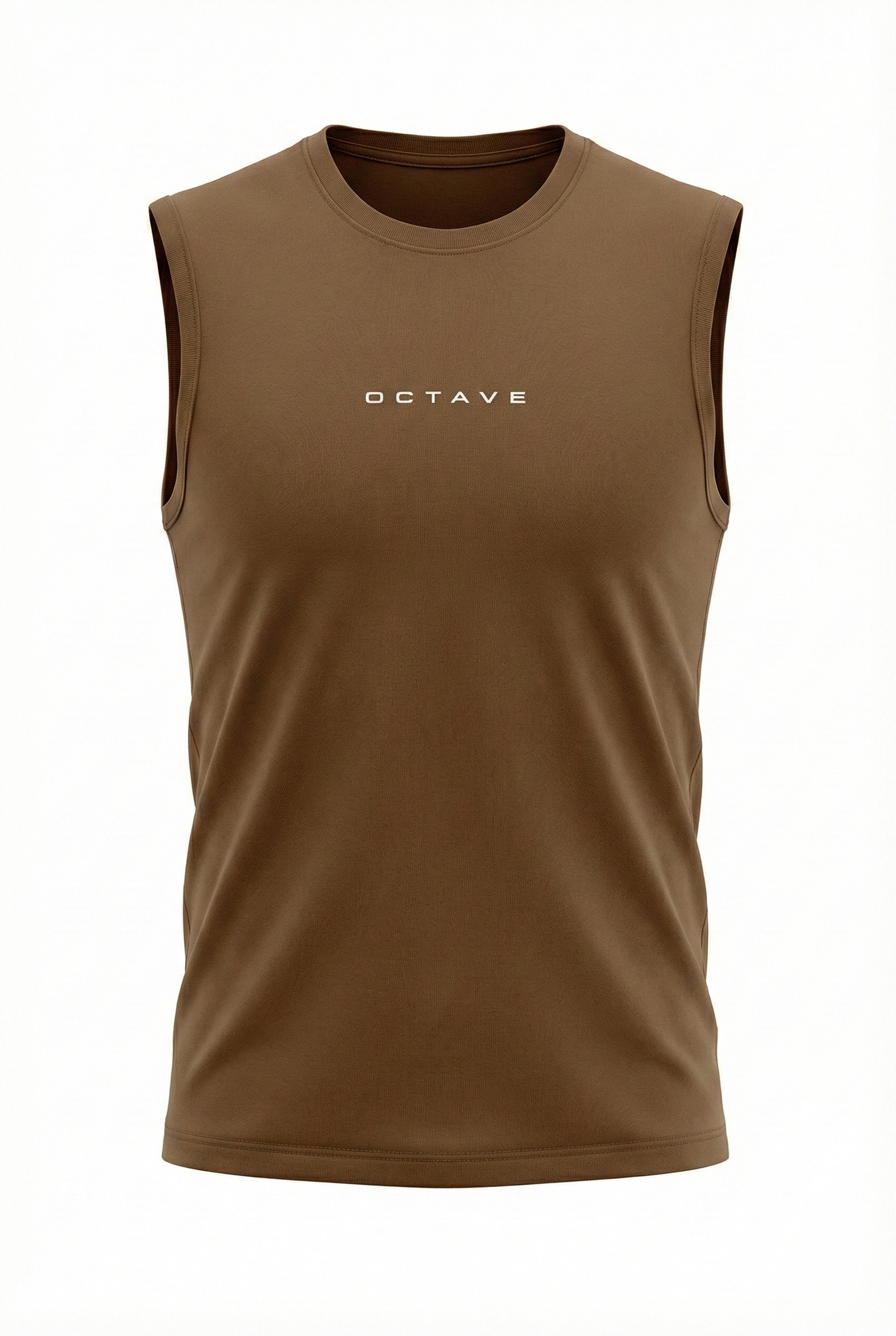 Men Tan Brand Logo Printed T-shirt
