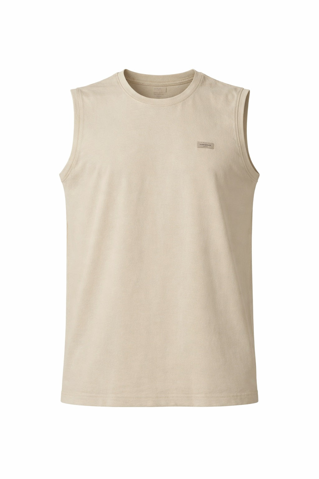 Men Brown Rice Solid Round Neck T-shirt