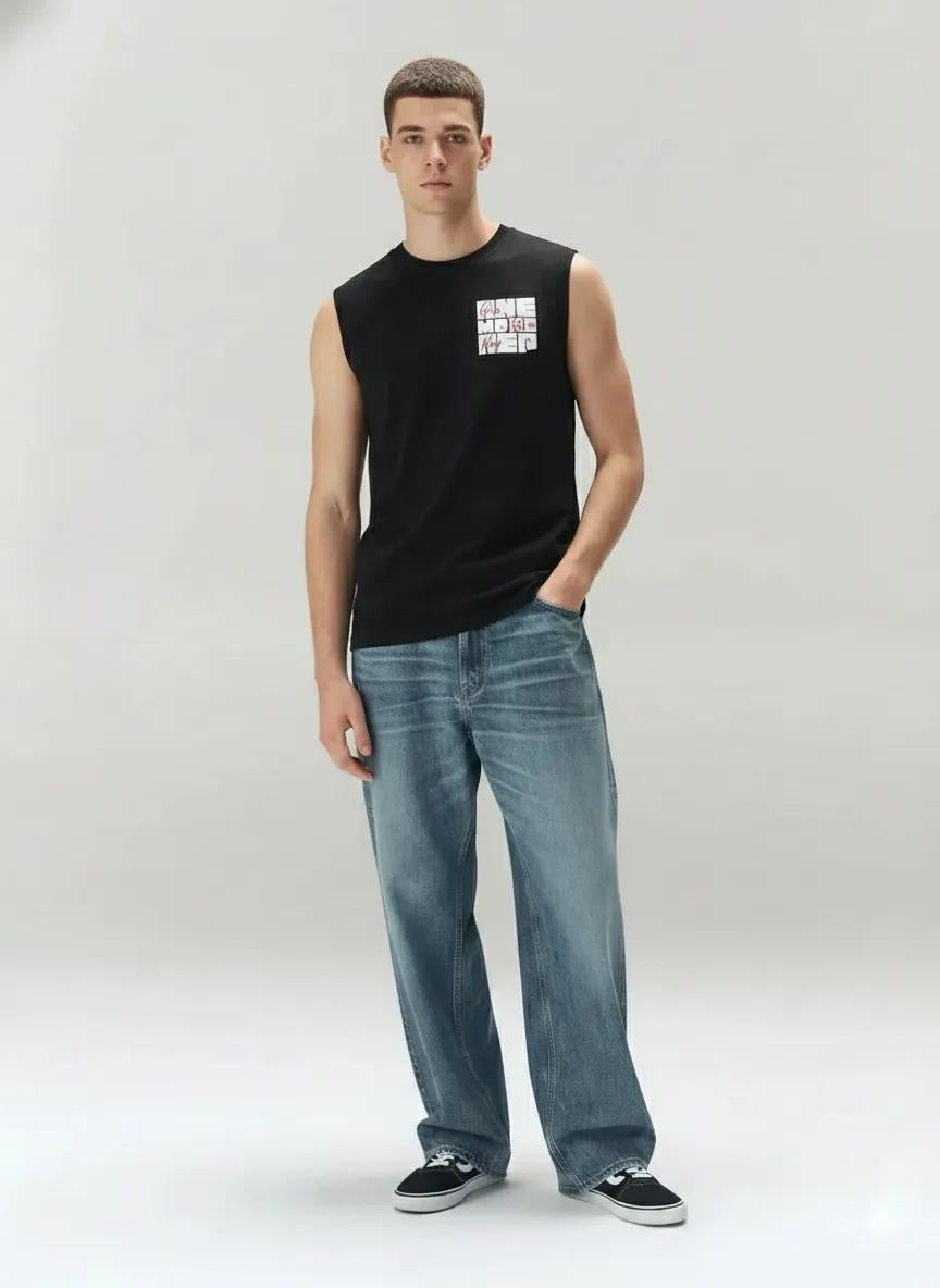Octave Men Black Typography Printed T-shirt