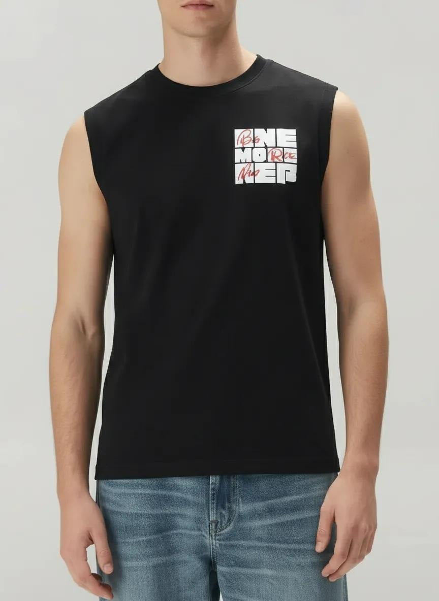 Octave Men Black Typography Printed T-shirt
