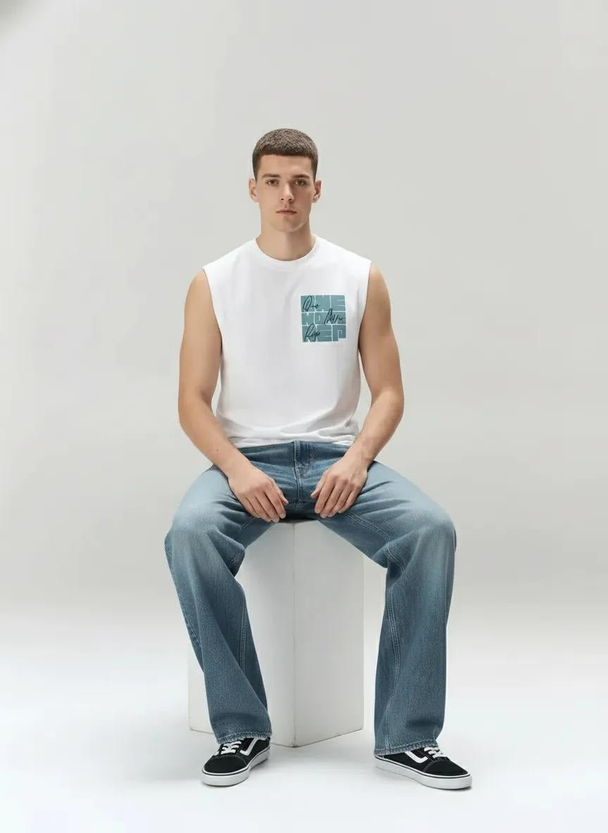 Octave Men Bottle Green Typography Printed T-shirt