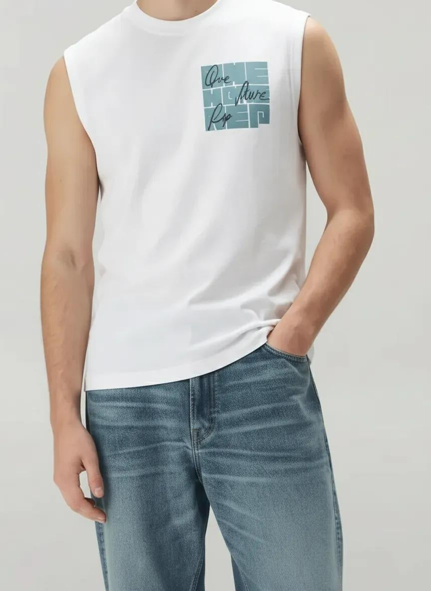 Octave Men Bottle Green Typography Printed T-shirt