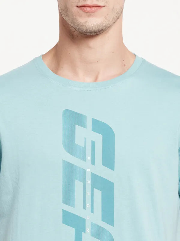 Men Light Teal T-Shirt