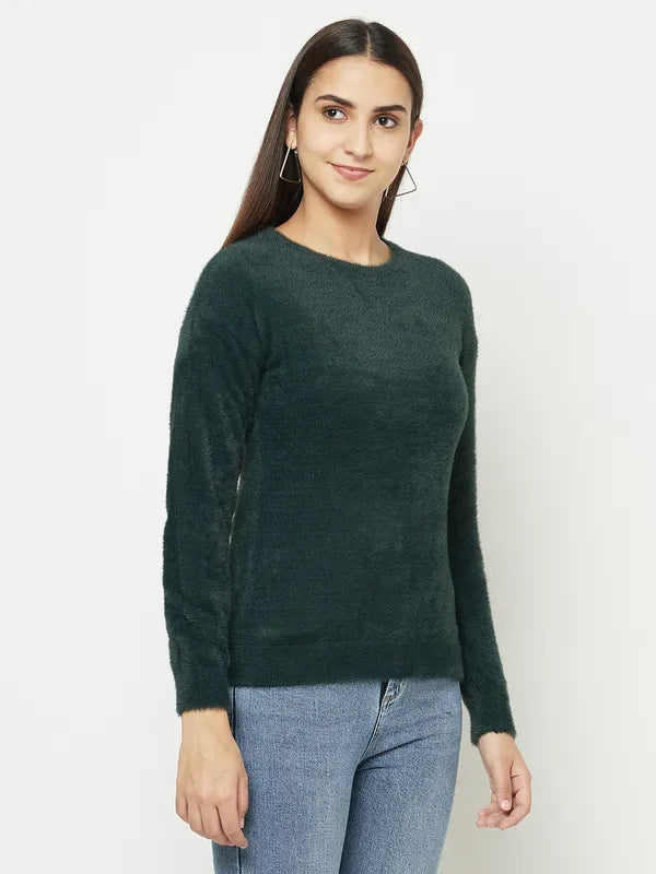 Women Mountain Green Sweaters