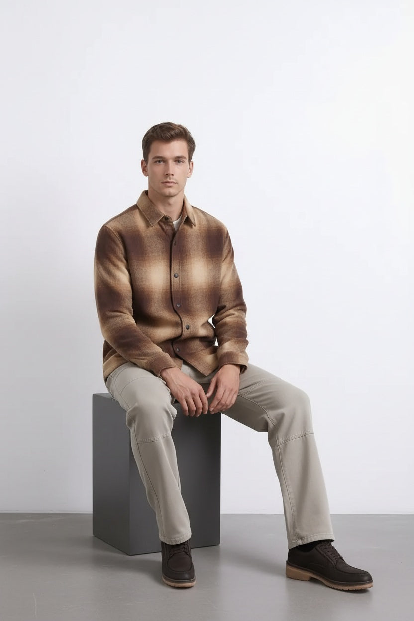 Men LongSleeved Polo Neck Shirt