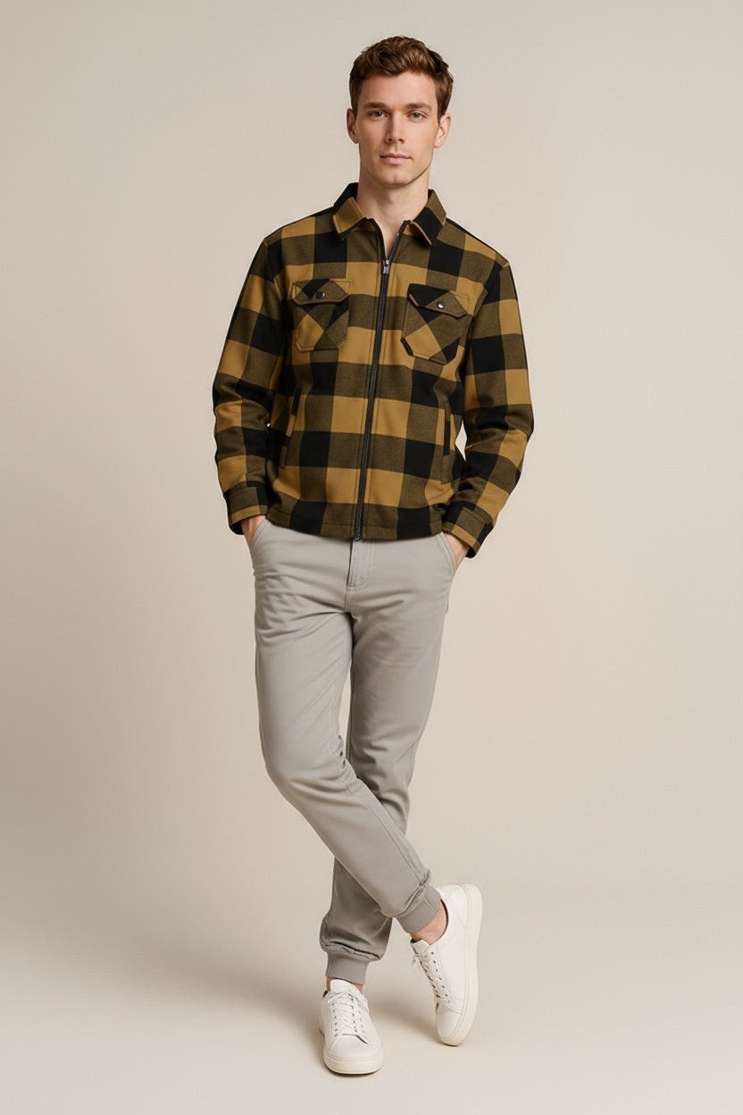 Men Buffalo Checks Checked Casual Shirt