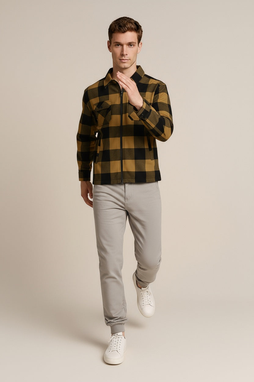 Men Buffalo Checks Checked Casual Shirt