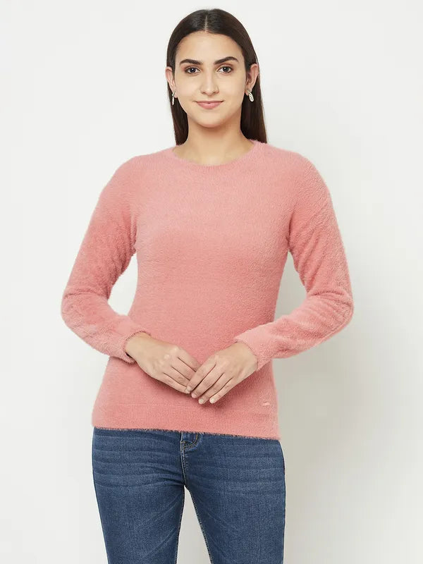 Women Raspberry Sweaters