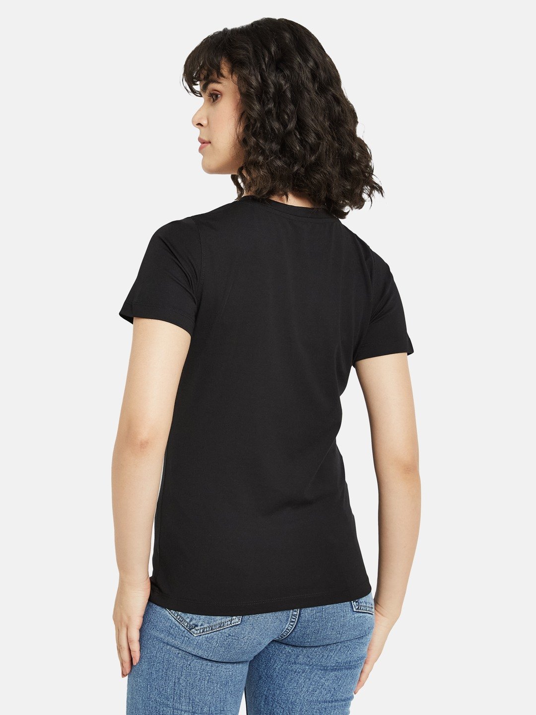 METTLE Women Floral Printed Round Neck Cotton T-shirt