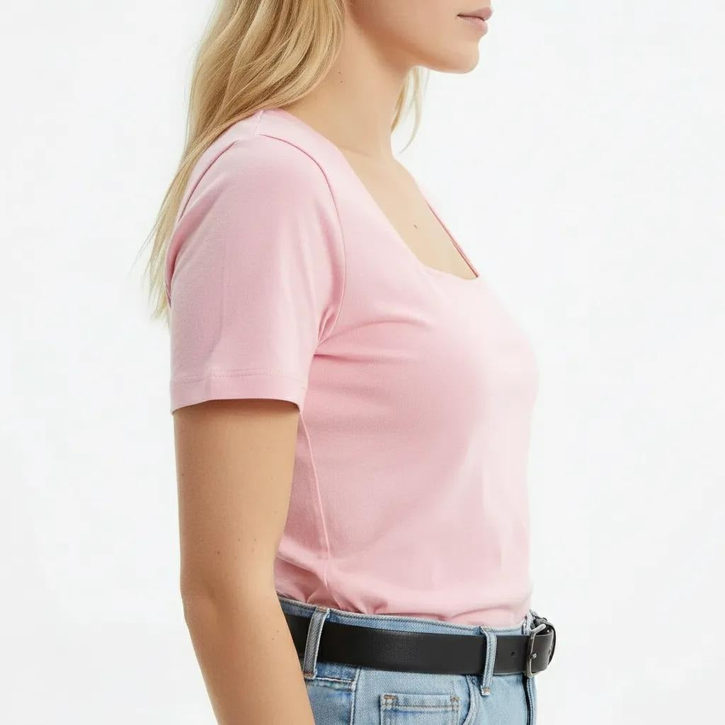 Women Ice Pink Solid T-shirt