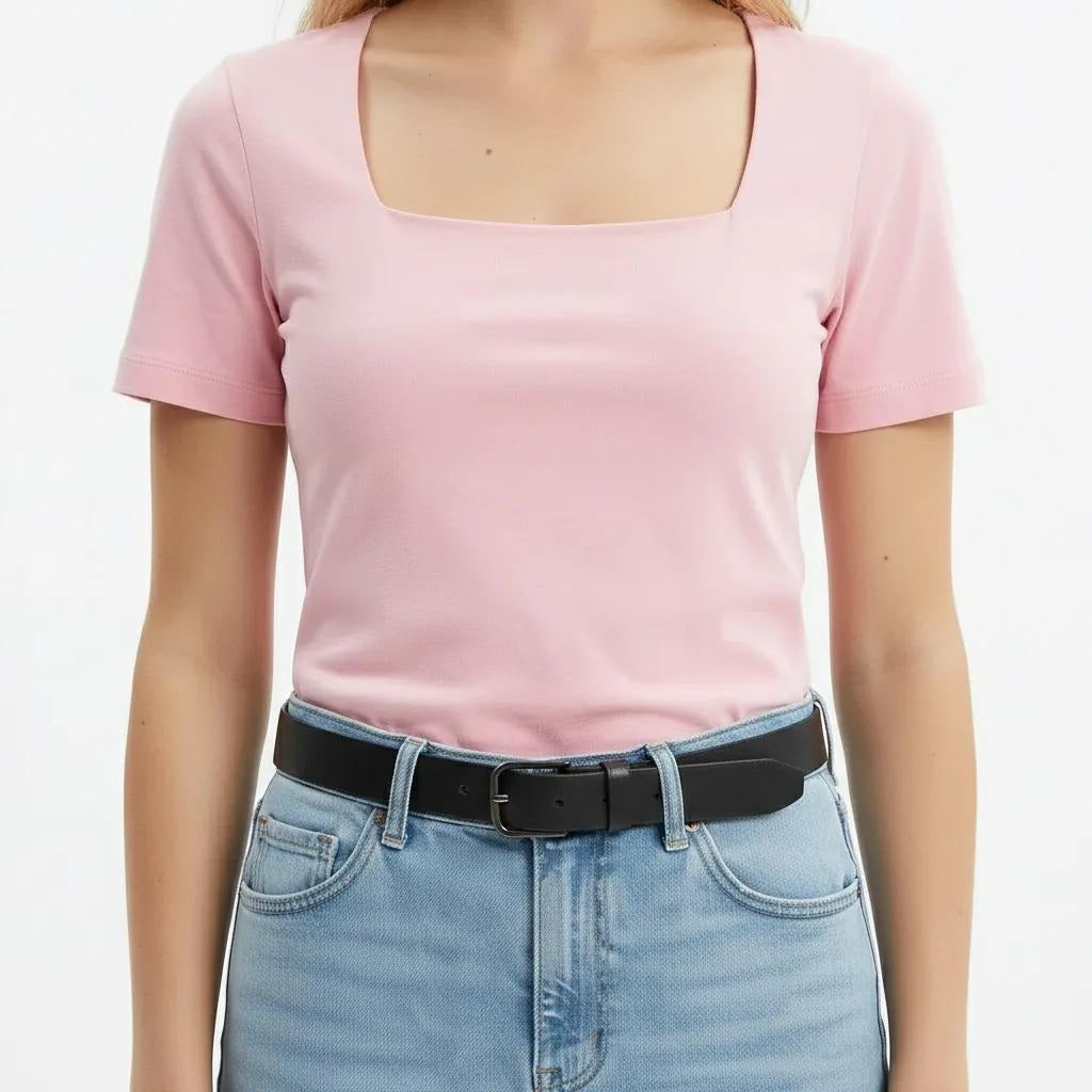 Women Ice Pink Solid T-shirt
