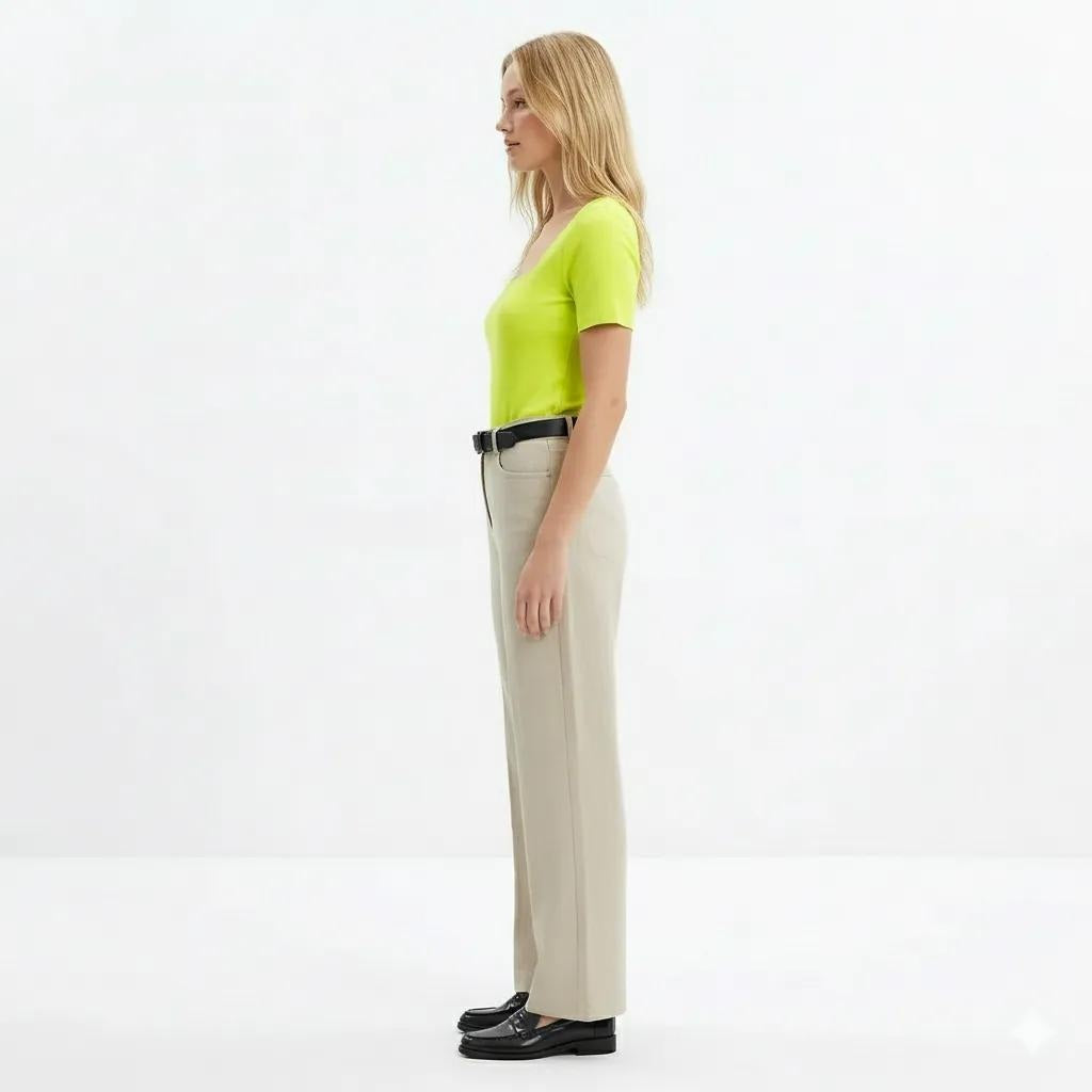 Women Lime Solid T-shirt