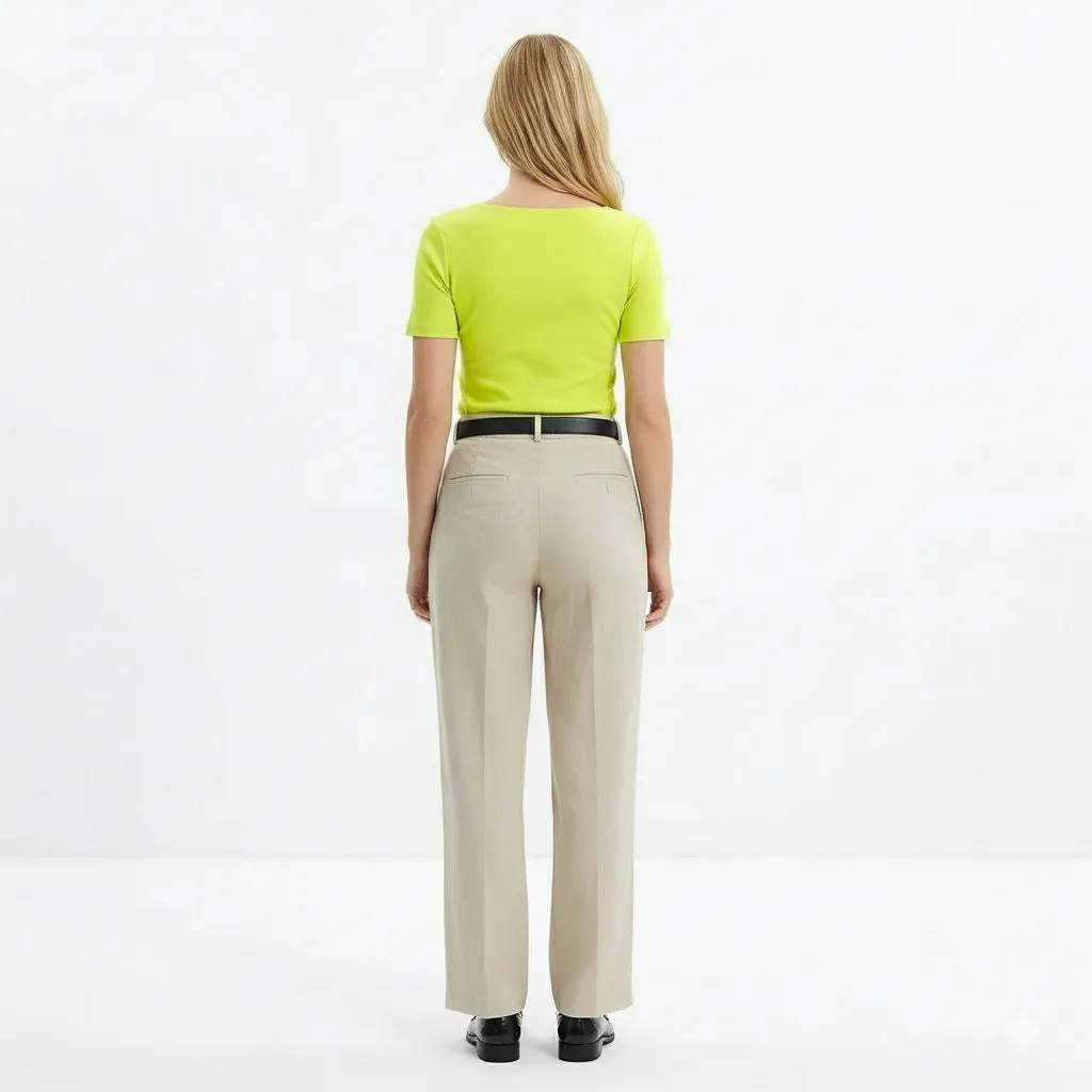Women Lime Solid T-shirt