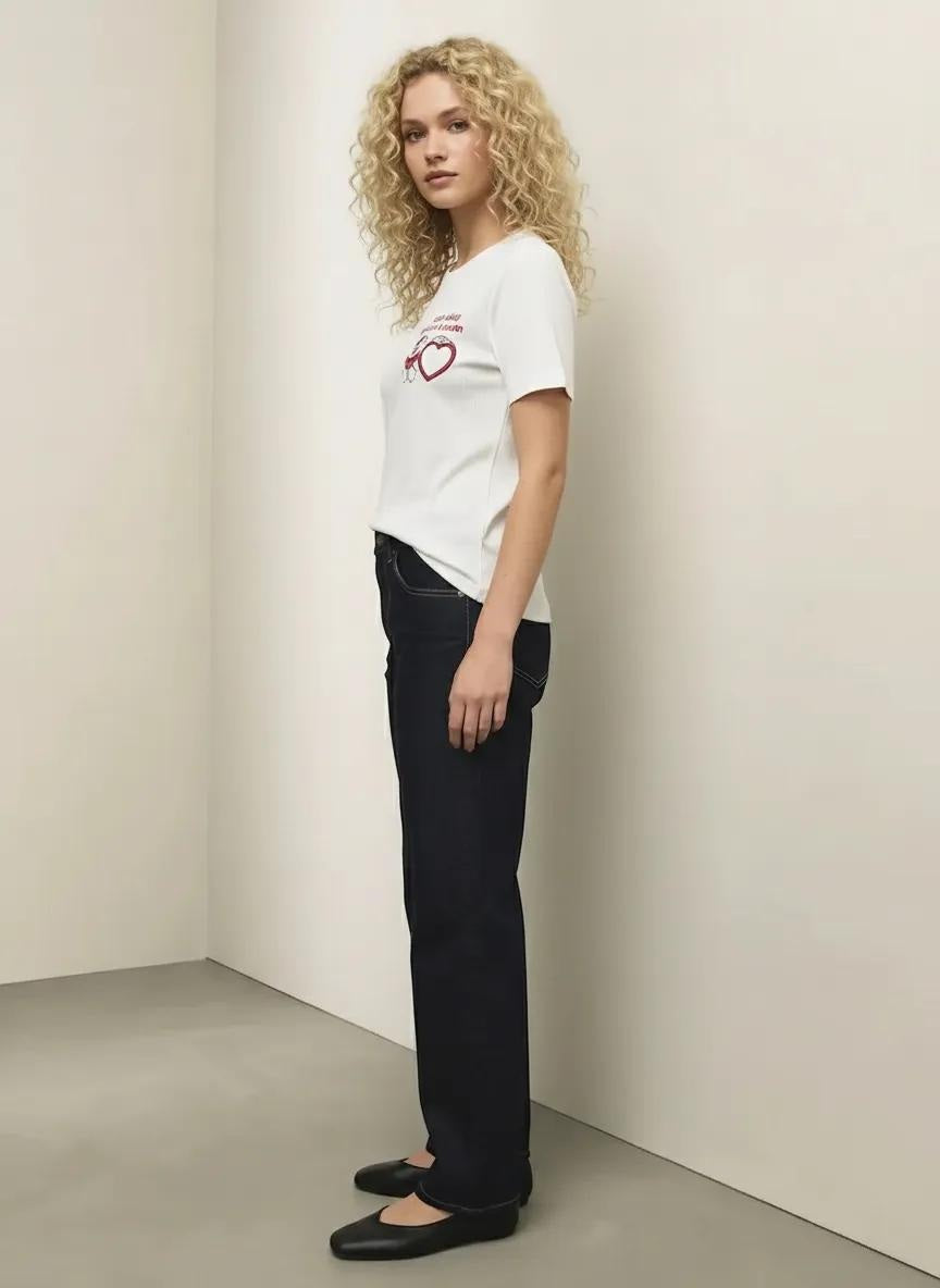 Women Off White Typography Round Neck T-shirt
