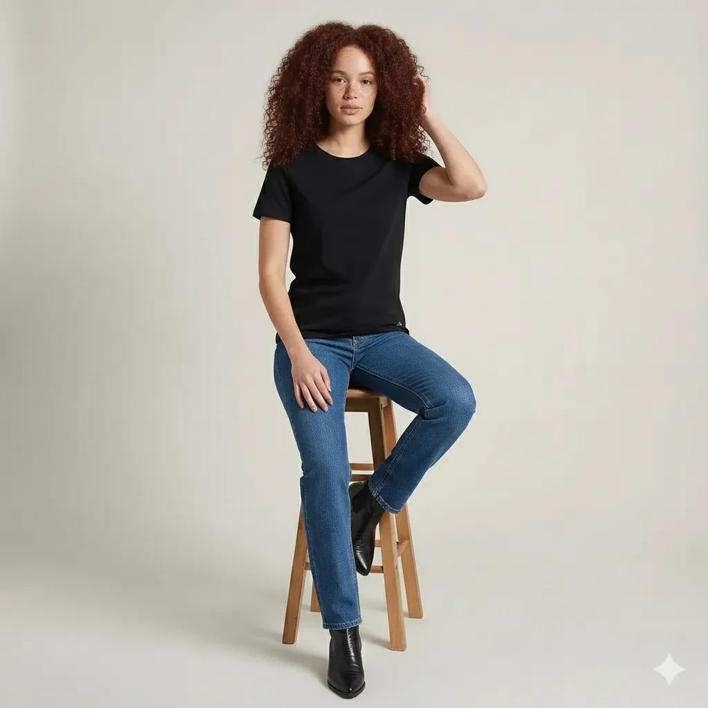 Women Black Typography Round Neck T-shirt