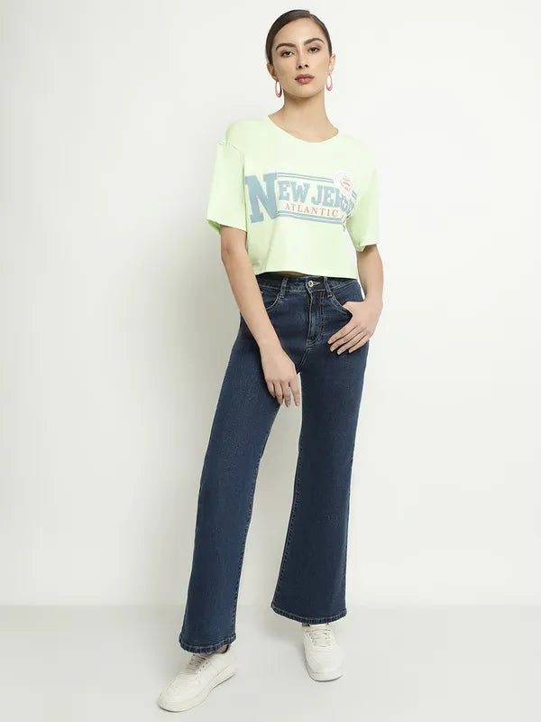 Mettle Typography Printed Drop-Shoulder Sleeves Cotton Boxy T-Shirt