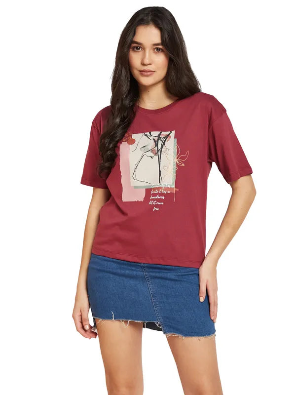 Mettle Women Floral Printed T-Shirt