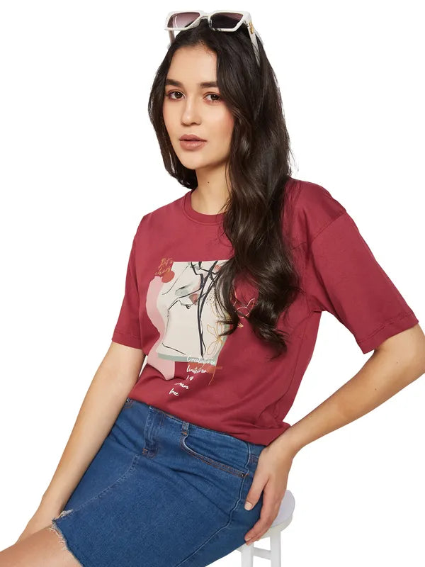 Mettle Women Floral Printed T-Shirt