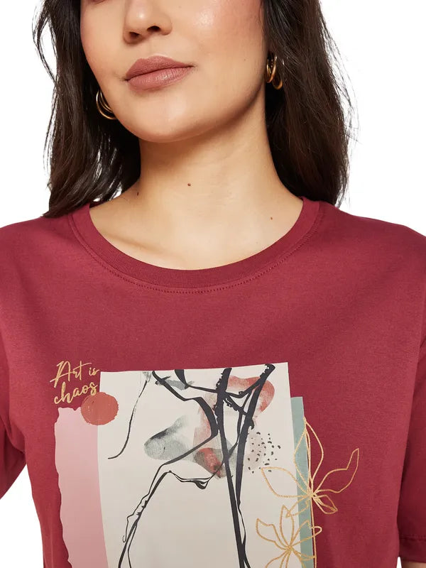 Mettle Women Floral Printed T-Shirt