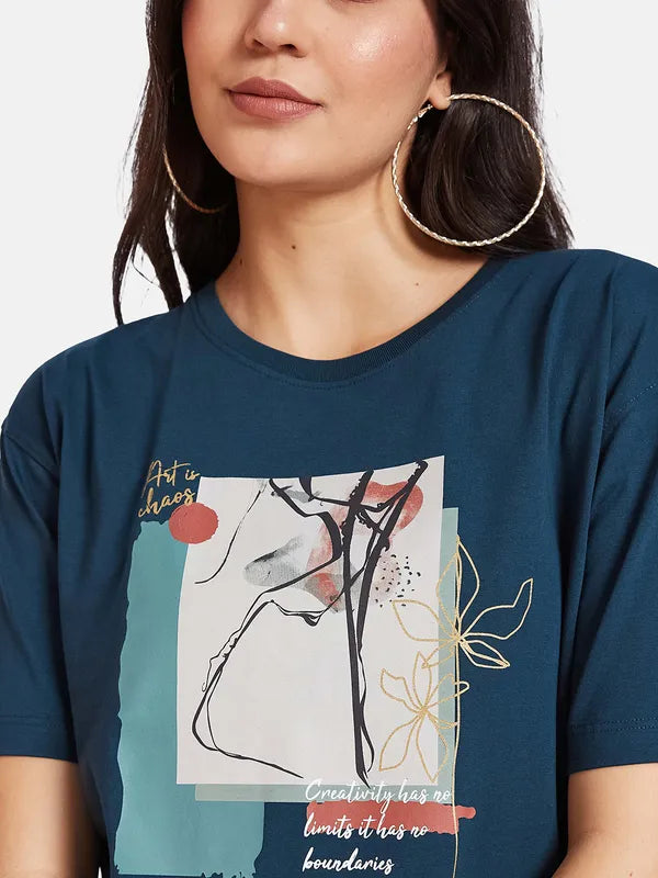 Mettle Ss24 Women Printed  T-Shirt