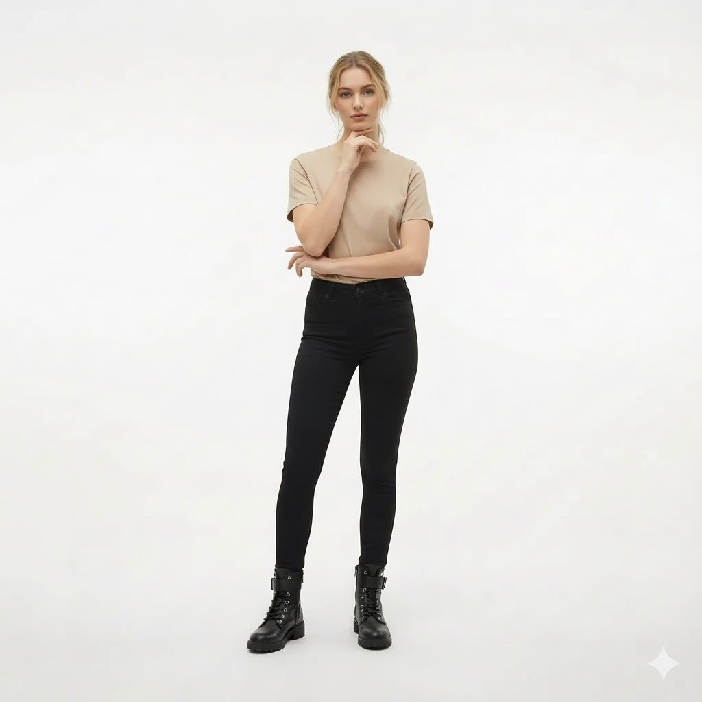 Women Solid Round Neck T-Shirt