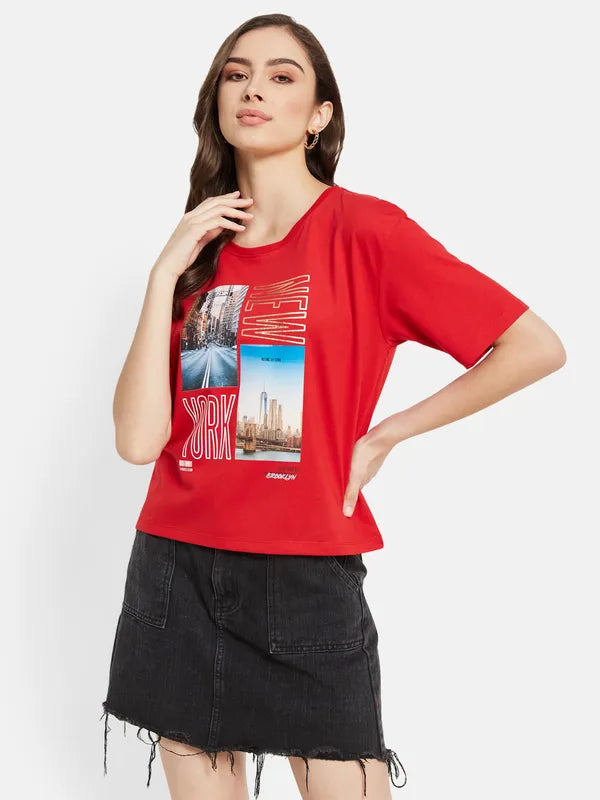 New York Typographic Print T-Shirt