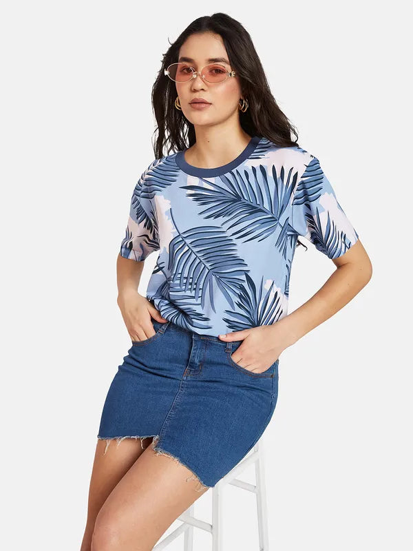 Mettle Ss24 Women Tropical Printed T-Shirt