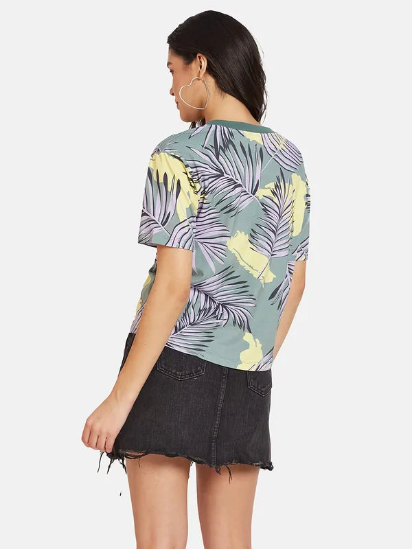 Mettle Women Floral Printed Tropical Pockets T-Shirt