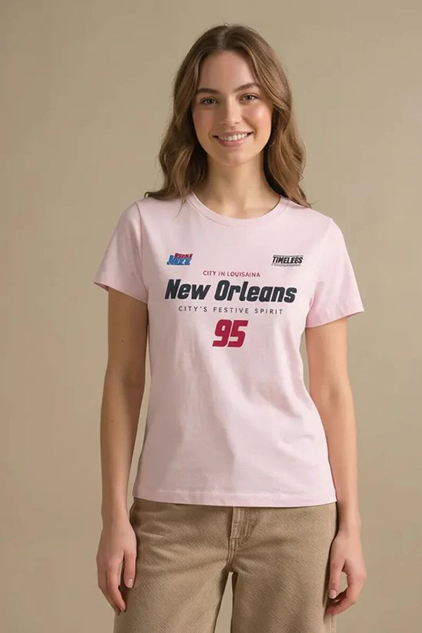 Women Typography Printed T-shirt
