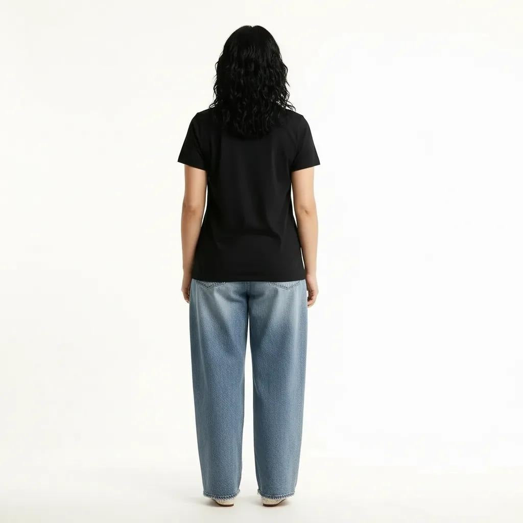 METTLE Women Black Printed T-shirt