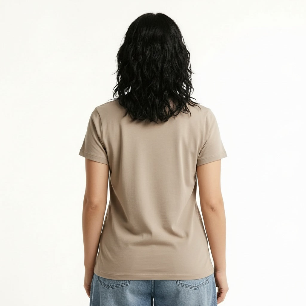 METTLE Women Sand Printed T-shirt