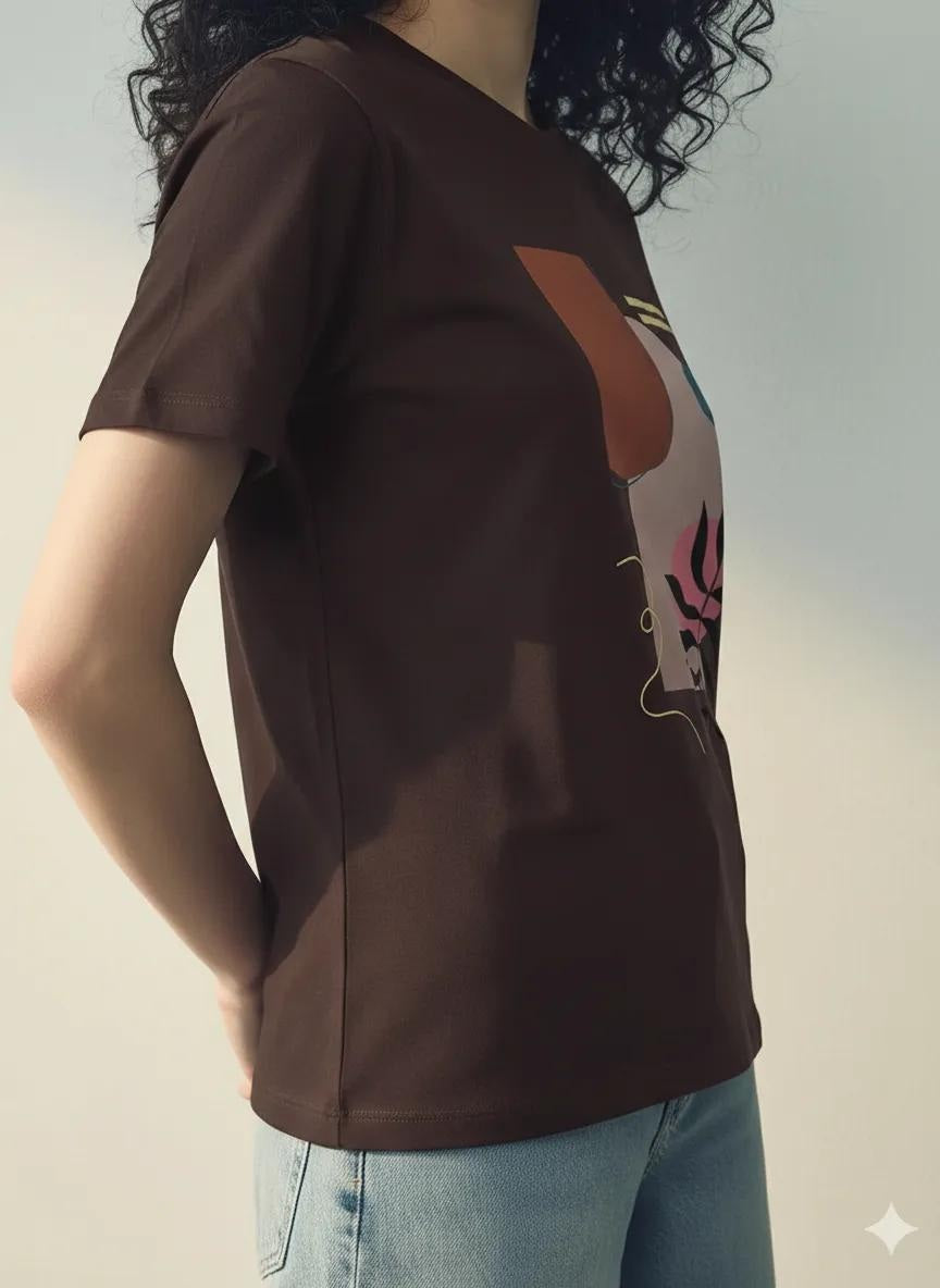 Women Wine Printed T-shirt