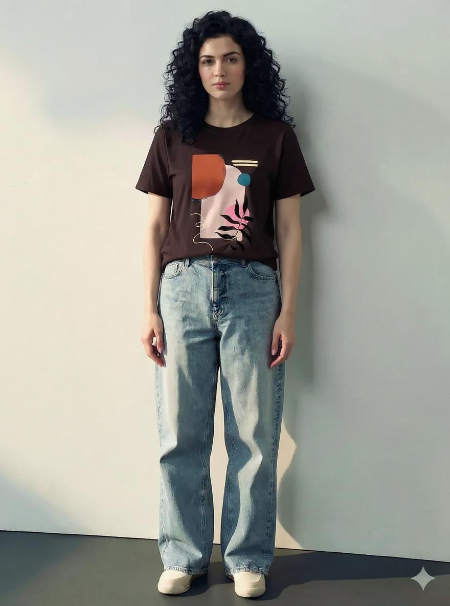 Women Wine Printed T-shirt
