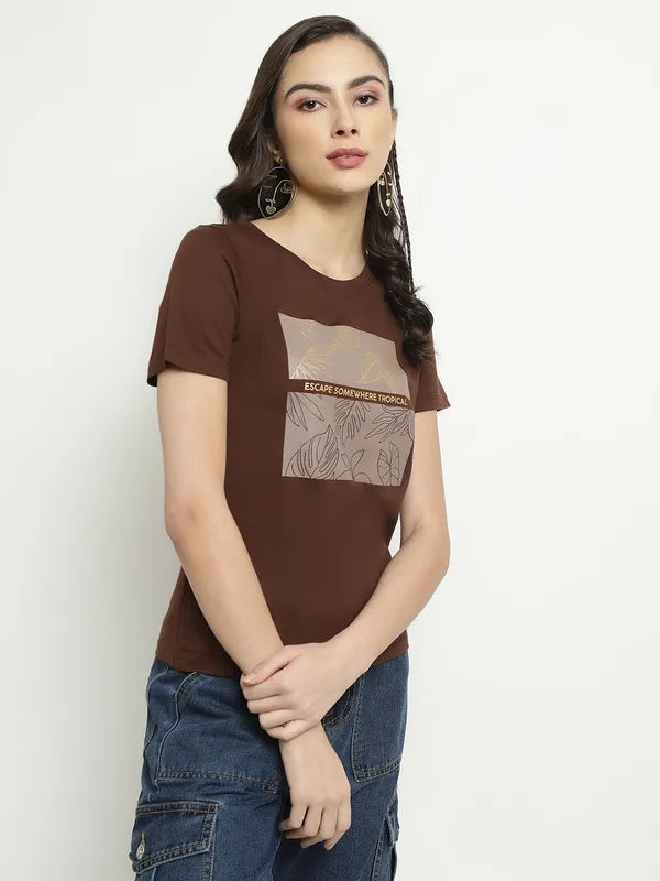 Mettle Floral Printed Cotton T-Shirt