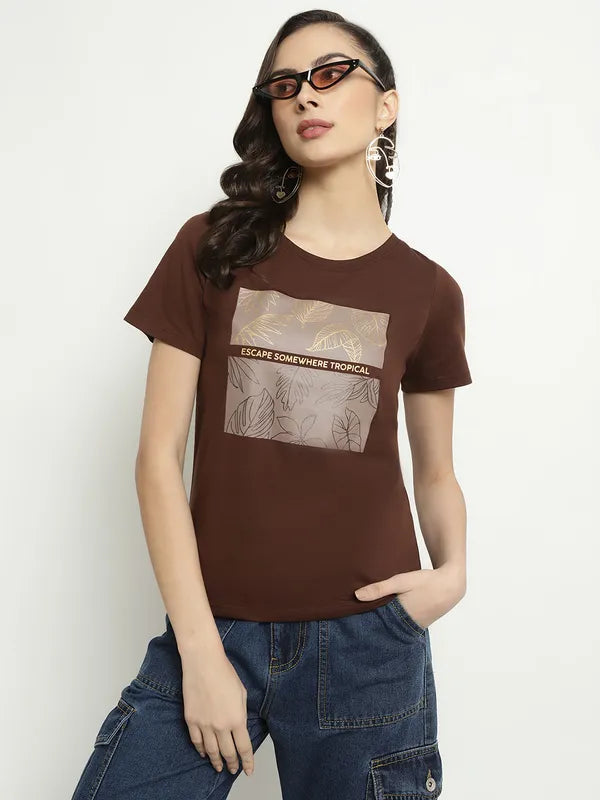 Mettle Floral Printed Cotton T-Shirt