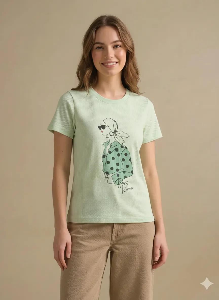 METTLE Women Mist Printed T-shirt