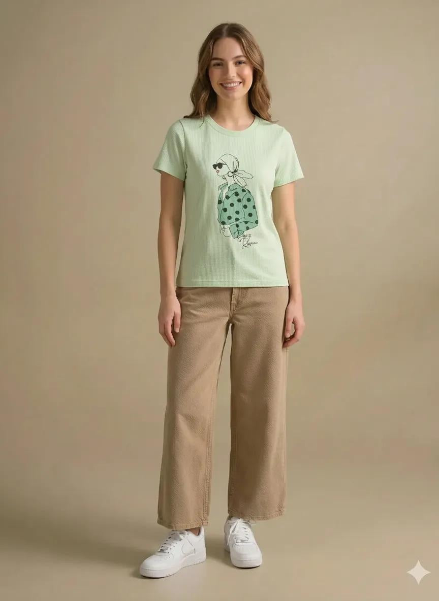 METTLE Women Mist Printed T-shirt