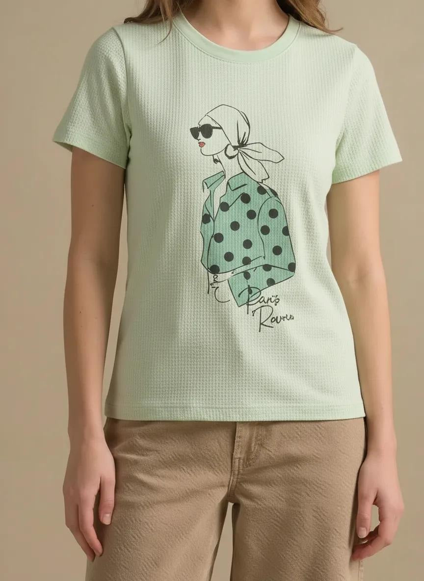 METTLE Women Mist Printed T-shirt