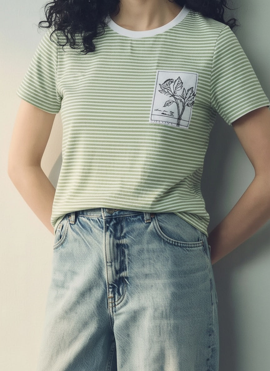 METTLE Women Mint Floral Printed T-shirt
